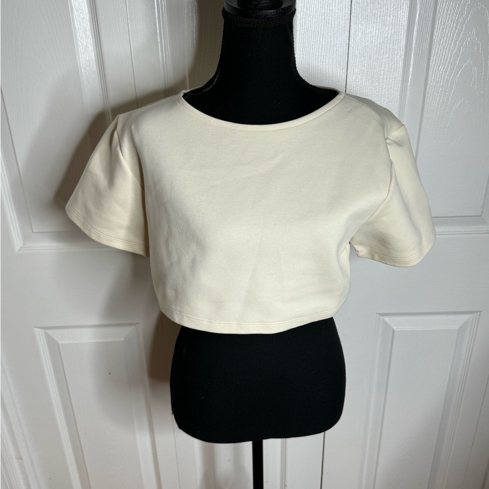 NWOT MADE Cream Women's Crop Top